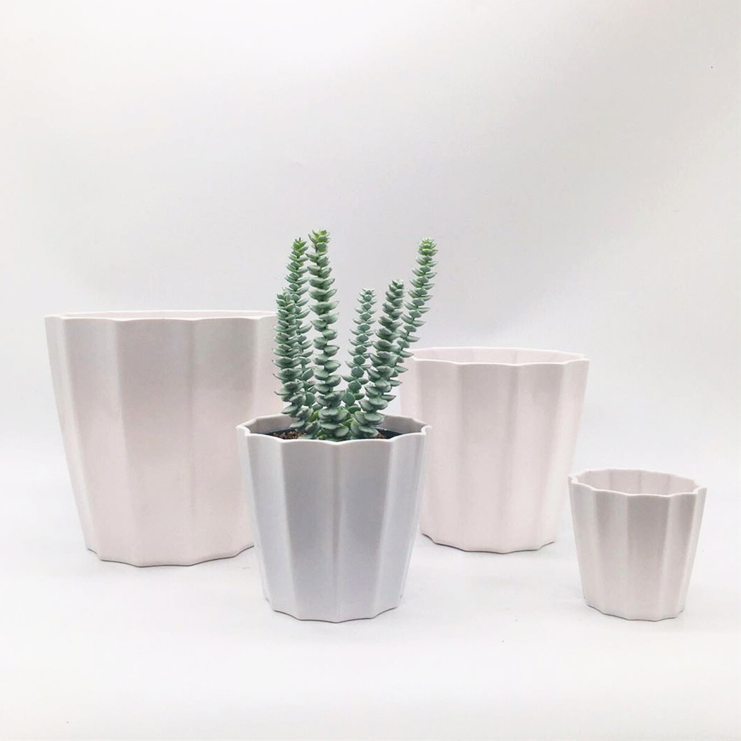 Factory direct sales of 5-sized Y31 series vertical striped circular color series flower POTS and plastic succulent flower POTS detail image 2