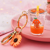 Fruit milk tea, cup, keychain, cartoon pendant, car keys, wholesale