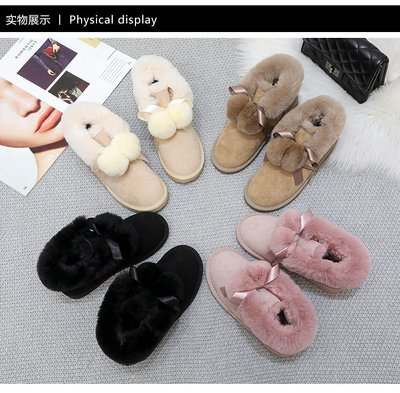 兔毛2020新款雪地靴女短靴加厚保暖防滑秋冬毛毛鞋棉鞋短筒靴子女|ru