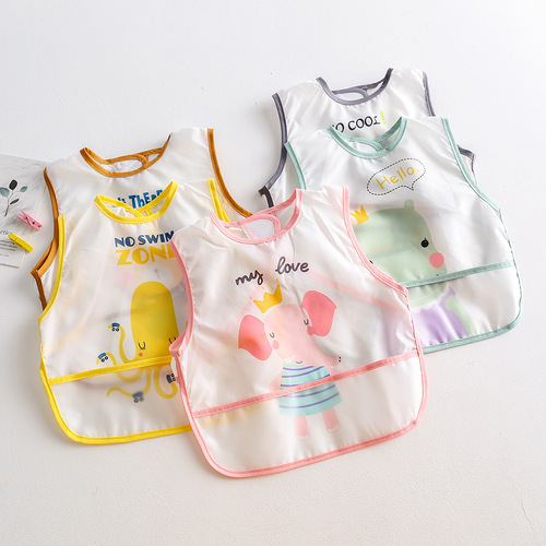 Bread smock, baby smock, baby reverse dressing, waterproof, anti-dirty eating clothes, sleeveless protective clothing, children's painting smock