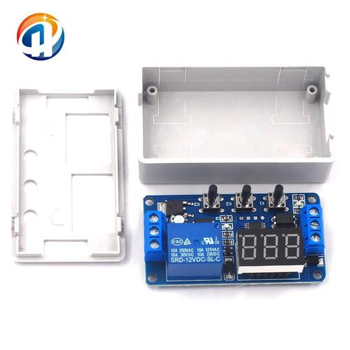 1-Channel 12V Relay Module with Housing, Adjustable Trigger Delay, Cycle Timing for Making and Breaking Contacts