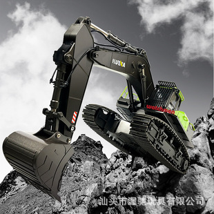 Huina 593 remote control alloy excavator 22 Channel engineering vehicle excavator large excavator children model toy