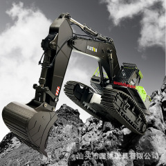 Huinna 593 Remote Control Alloy Excavator 22 Channel Construction Truck Excavator Large Size Digging Machine Children's Model Toy