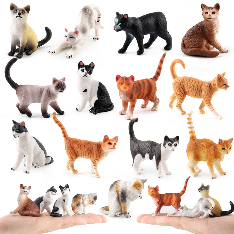 Venta caliente transfronteriza simulación animal gato modelo sólido estático mascota gato creativo juguete de decoración hecho a mano