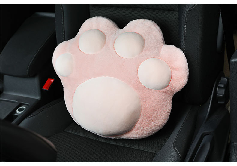 Car Plush Headrest Pillow Cute Cat Claw Car Neck Pillow Pillow Pillow Fashion Advanced Sense Car Interior Decoration Waist Pillow