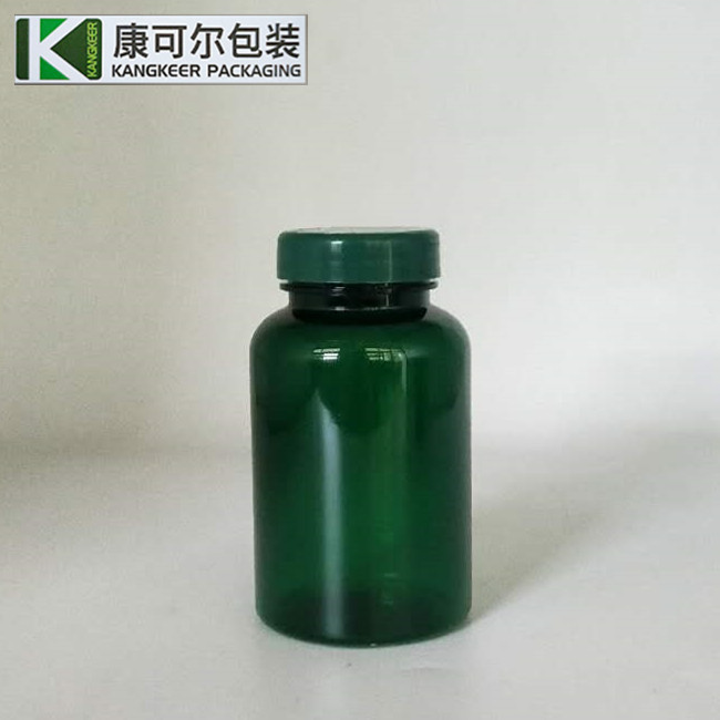 天津塑料瓶厂家PET材质250ml保健品瓶广口胶囊瓶 鱼油包装瓶绿色