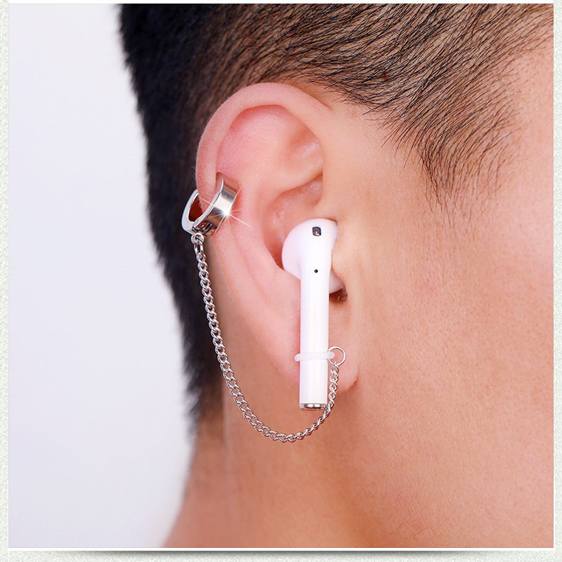 Headphones Anti-lost Earrings Titanium Steel Ear Holes Ear Clip Single display picture 2