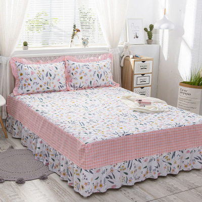 Manufactor wholesale Direct selling 2020 Summer Wind series new pattern pure cotton Cotton clip Bedspread Cotton Twill singleton Bed skirt