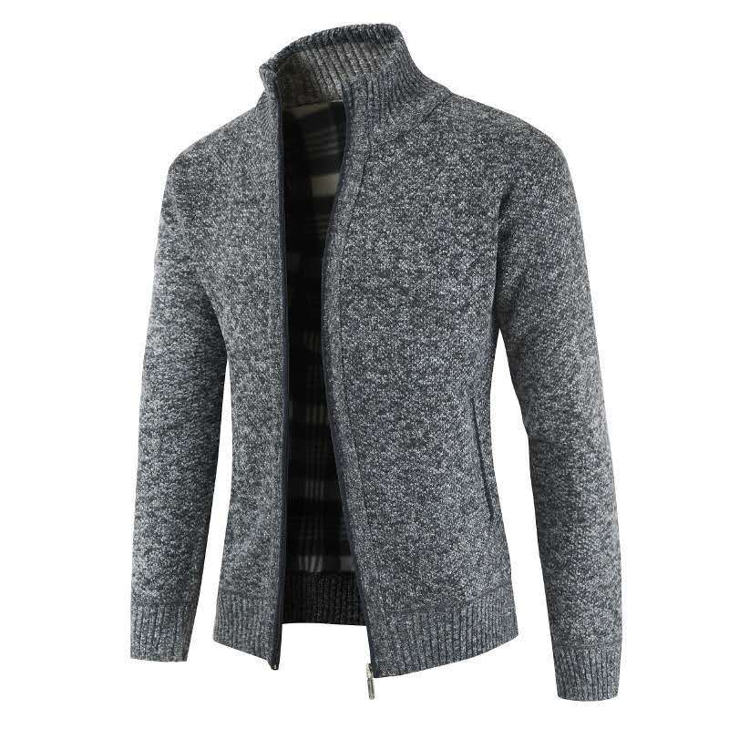 2020 Comercio exterior transfronterizo Otoño e Invierno nuevos hombres de cuello alto cardigan suéter con cremallera suéter de abrigo de manga larga Hombre moda masculina