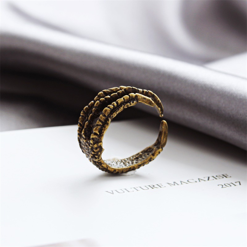 Korean Single Ring Retro Eagle Claw Opening Men's Pinky Tail Ring Wholesales Yiwu Suppliers China display picture 4