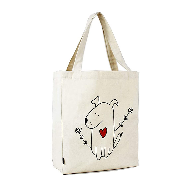 加密加厚有底有侧帆布袋简约米白色纯棉手提袋创意logo印刷可定