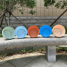 多肉花盆日式花盆马卡龙圆形塑料花盆仿陶土创意塑料花盆阳台种植