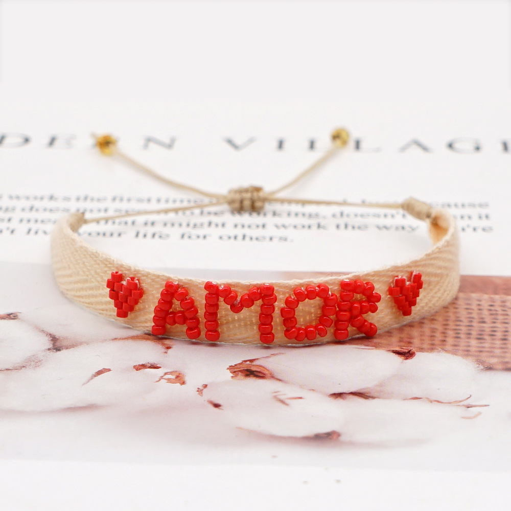 Simple Bohemian Ribbon Rainbow Love Letter Bracelet display picture 62