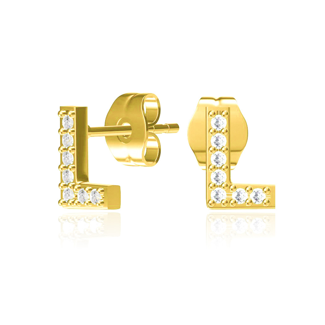 Hot-selling New Letter 26 English Copper Letters Zircon Earring For Women display picture 16