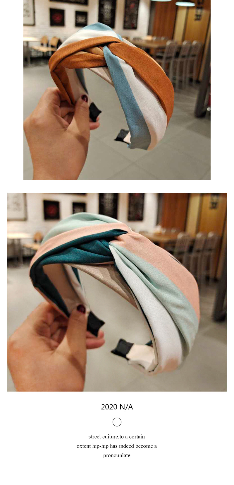 Korean Fabric Wide Brimmed Striped Hair Band display picture 5