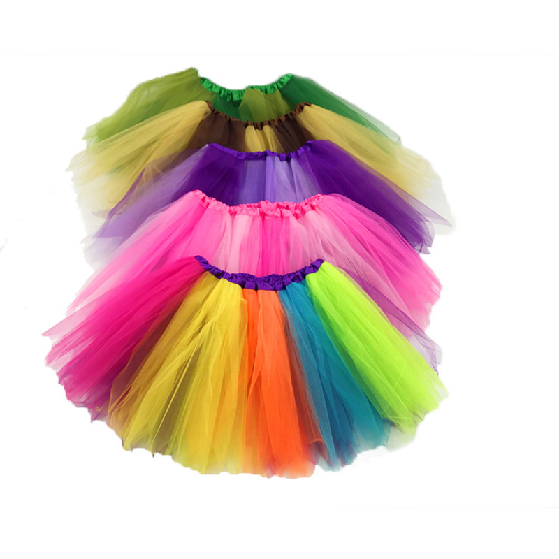 Girls Mesh Princess Dress 2020 Summer New Tutu Skirt Tutu Skirt Performance Clothing Baby Rainbow Skirt Tulle Style