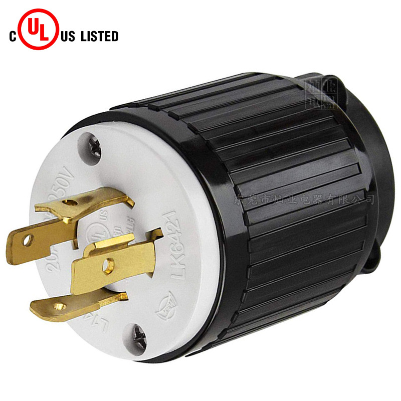 美规 美式 美标 NEMAL14-20 20A125/250V引挂式防松插头 LK6421
