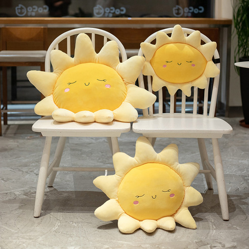 Ins trendy Nordic sun pillow, girl's heart cloud feather cotton plush cushion, home sofa decoration throw pillow