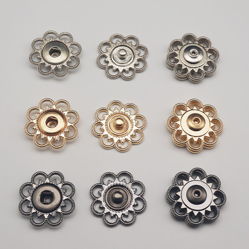 金属手缝钮扣韩版薄款花型平面隐形合金暗扣大衣风衣扣子按扣纽扣