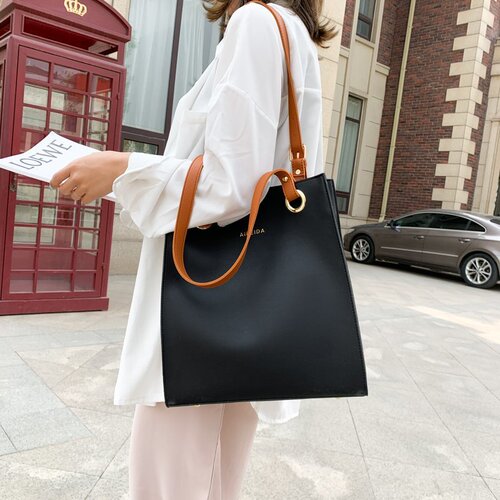 Cross-border wholesale  new Korean style trendy simple tote women's bag casual shoulder bag large capacity hand-held women's bag