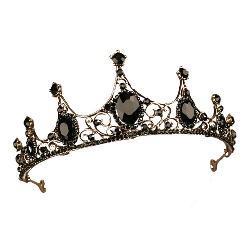Crown tiara Korean 18-year-old adult ceremony princess best friend birthday gift retro black crown bridal hair accessories