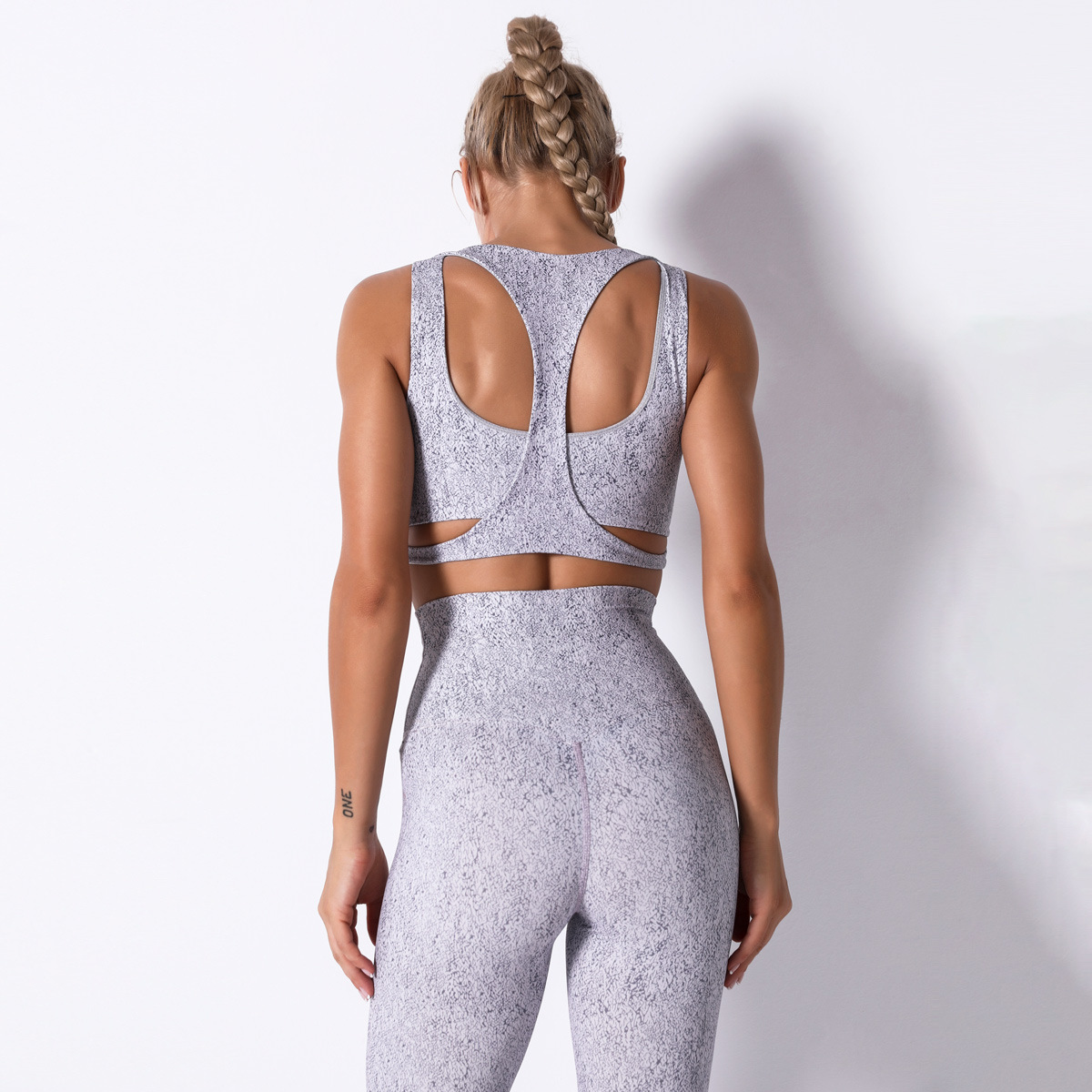 printed sexy flower breathable gather yoga bra NSNS10689