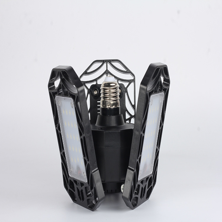 跨境塑料款LED工矿灯变形三叶车库灯室内照明仓库灯工厂灯螺口灯