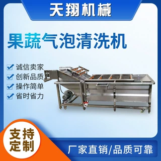 果蔬气泡清洗机 气泡喷淋叶类蔬菜清洗机 西红柿苹果清洗机