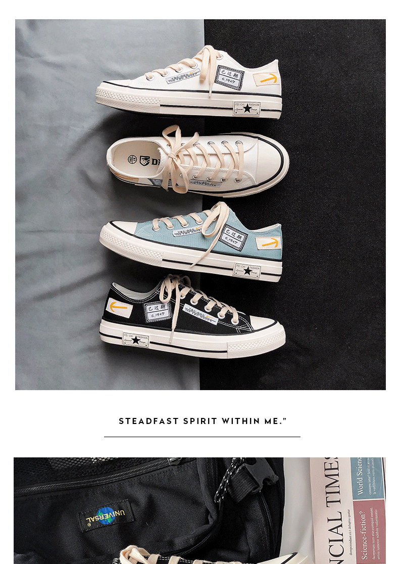 Canvas Shoes Men's Low-top Casual Sneakers Versatile Spring Style_voghion.com
