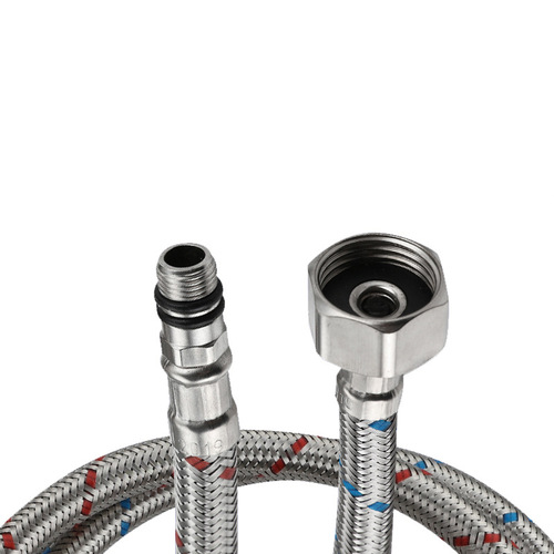 Wholesale 304 stainless steel braided hose vegetable basin basin basin hot and cold faucet water inlet pointed pipe single head
