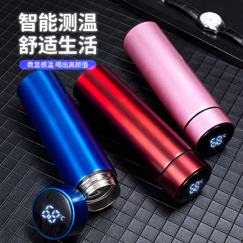 智能測溫保溫杯 不鏽鋼LED觸摸顯示溫度水杯 情侶創意禮品杯子