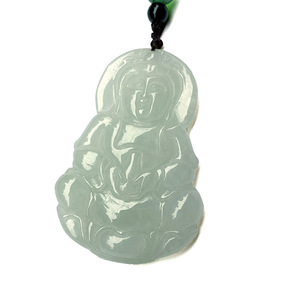 天然缅甸翡翠观音吊坠 A货玉石坠子四会玉器挂件代出证书直销代发
