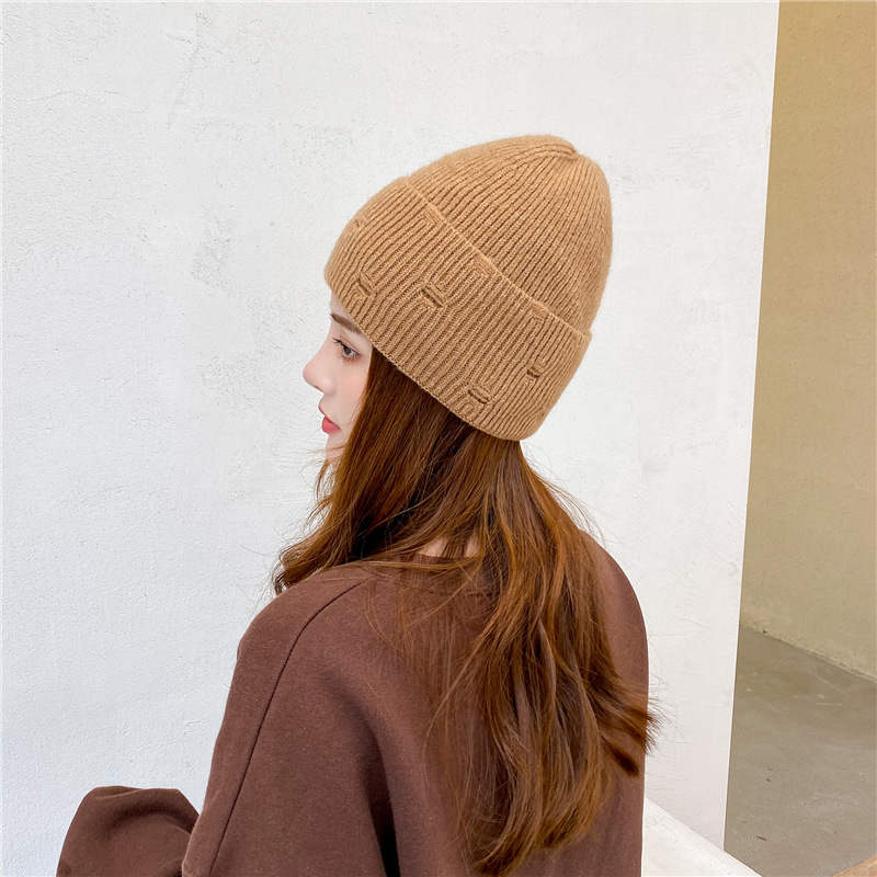 dome satin curled knitted hat  NSCM11120