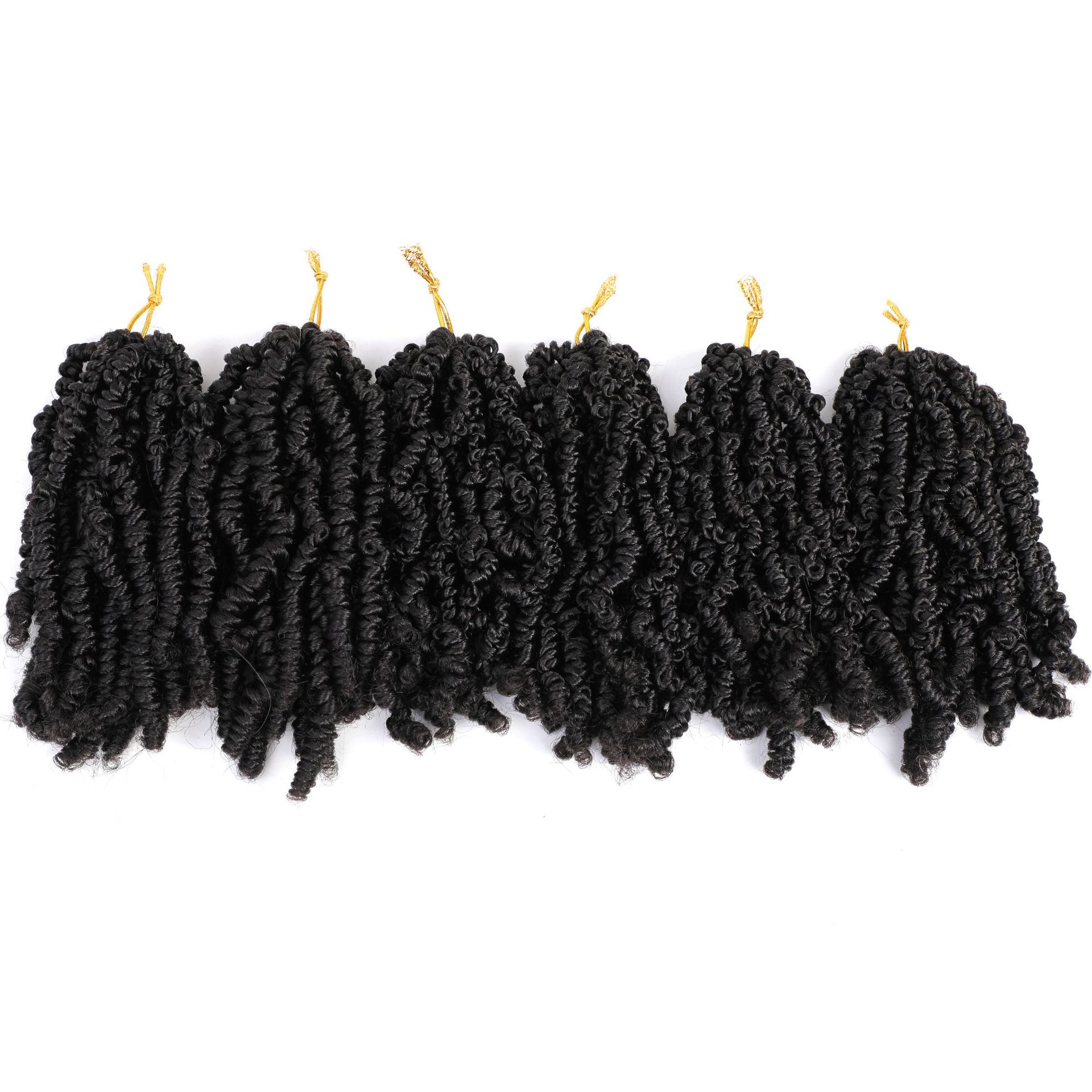 Capelli sintetici sintetici Capelli sintetici Stile caldo Bobspring Twist Parrucca esplosiva in fibra sintetica curva a molla Capelli all'uncinetto_voghion.com