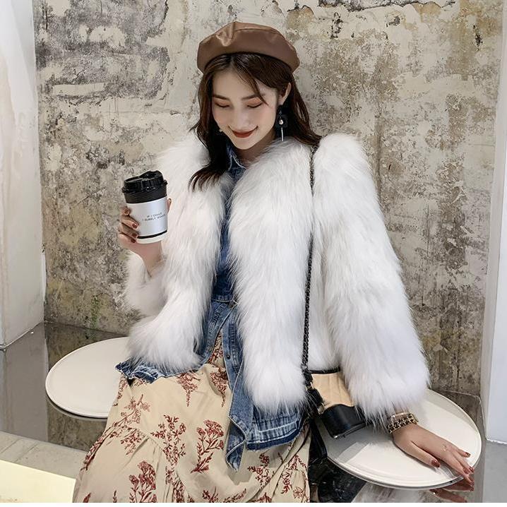 2020貉子毛编织皮草外套百搭显瘦狐狸毛短款皮草毛毛经典大衣女装|ms