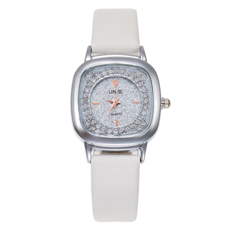 2024 High end fashionable studded women's belt watch, simple and casual full diamond face quartz watch for female students_voghion.com