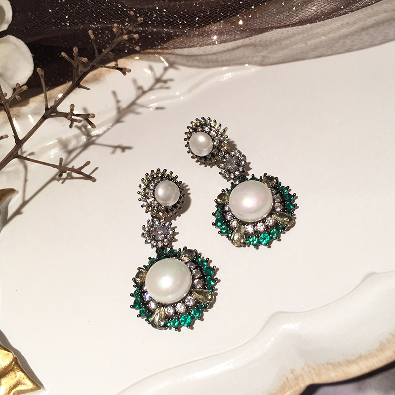 Elegantes Pendientes De Flores De Perlas display picture 4