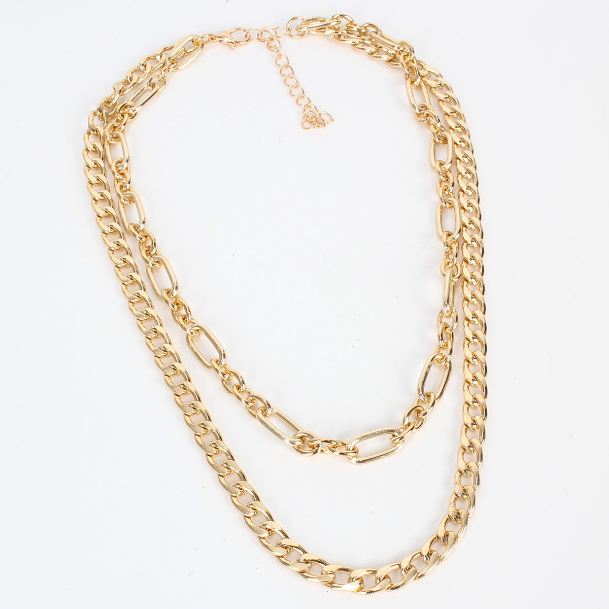 Fashion Simple Metal Necklace Jewelry  Style Double Chain Clavicle Chain   Nihaojewelry Wholesale display picture 5