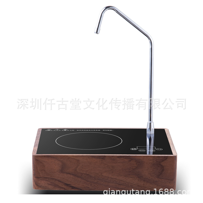 厂家直销胡桃木实红木抽水电陶炉煮茶炉上水自动断电电磁炉煮茶炉|ru
