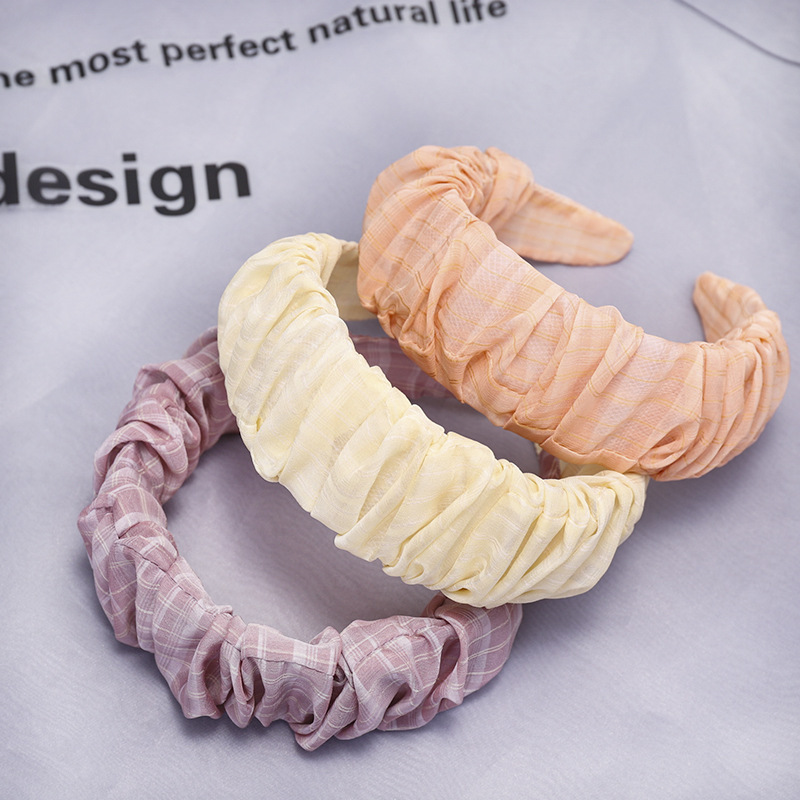 South Korea&#39;s New Fashion Fold Cute Soft Fabric Cheap Headband Wholesale display picture 13
