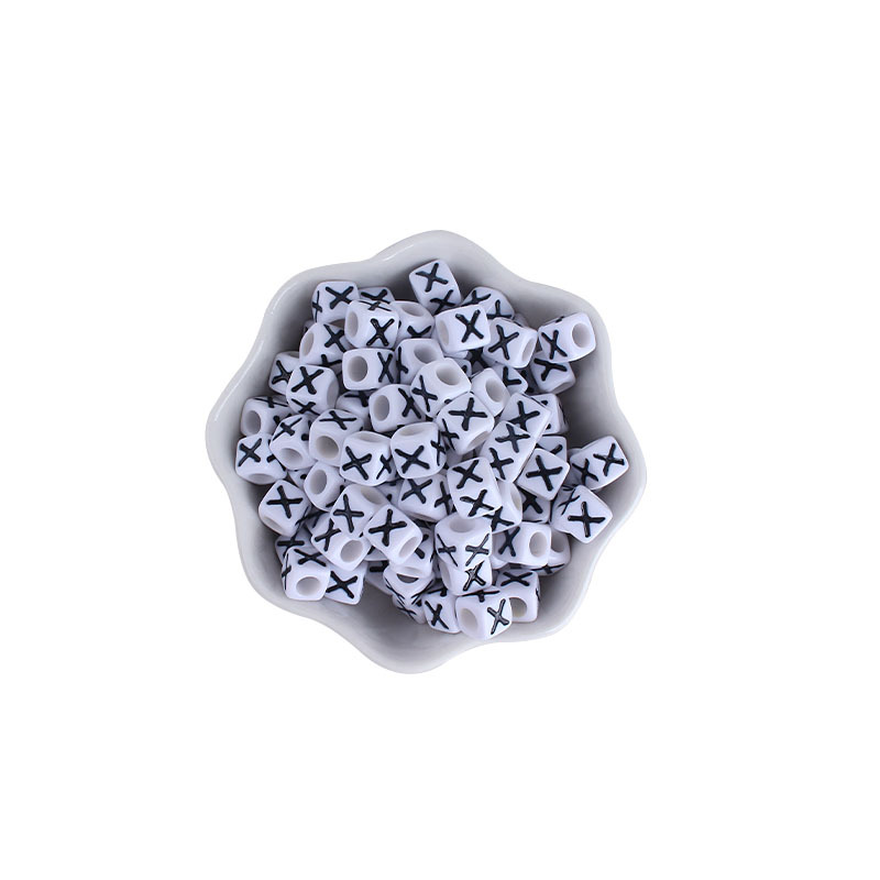 7mm plástico 26 inglés letras DIY creativo bebé nombre personalizado chupete cadena pulsera Accesorios