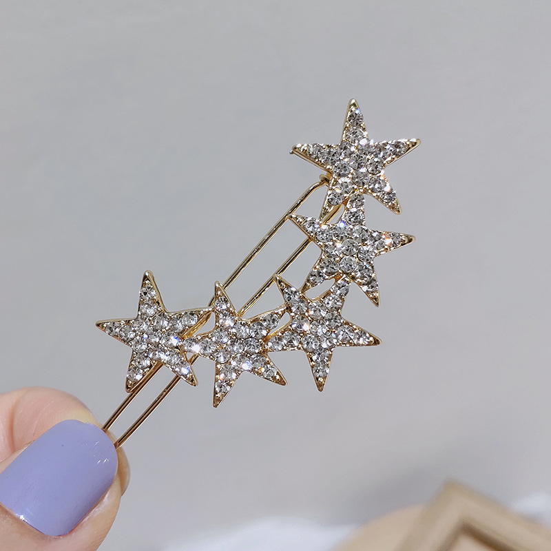 Five-pointed Star Diamonds Hair Clip display picture 5