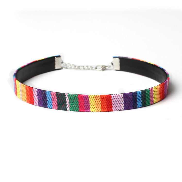 5g Weight Choker Classification Wedding, Travel Occasion Women'S Gender Ethnic Style Style Blue, Black Color Fashion Handmade Color Embroidery Short Necklace Wholesale 11