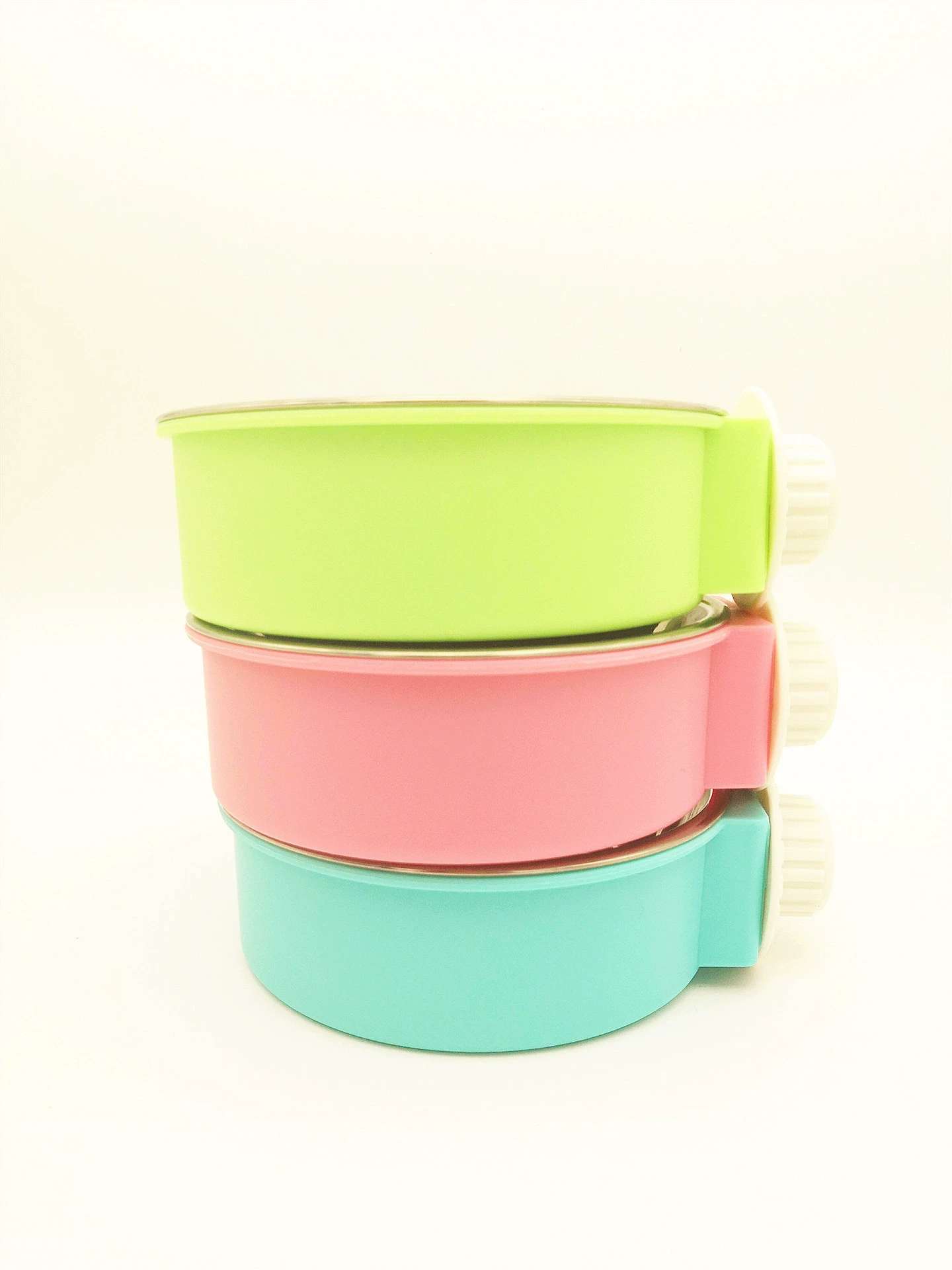 Кошки и собаки подвесная миска конфетного цвета из нержавеющей стали миска для собак может быть закреплена, производители гнезда поставляют домашних животных, чтобы есть и пить воду