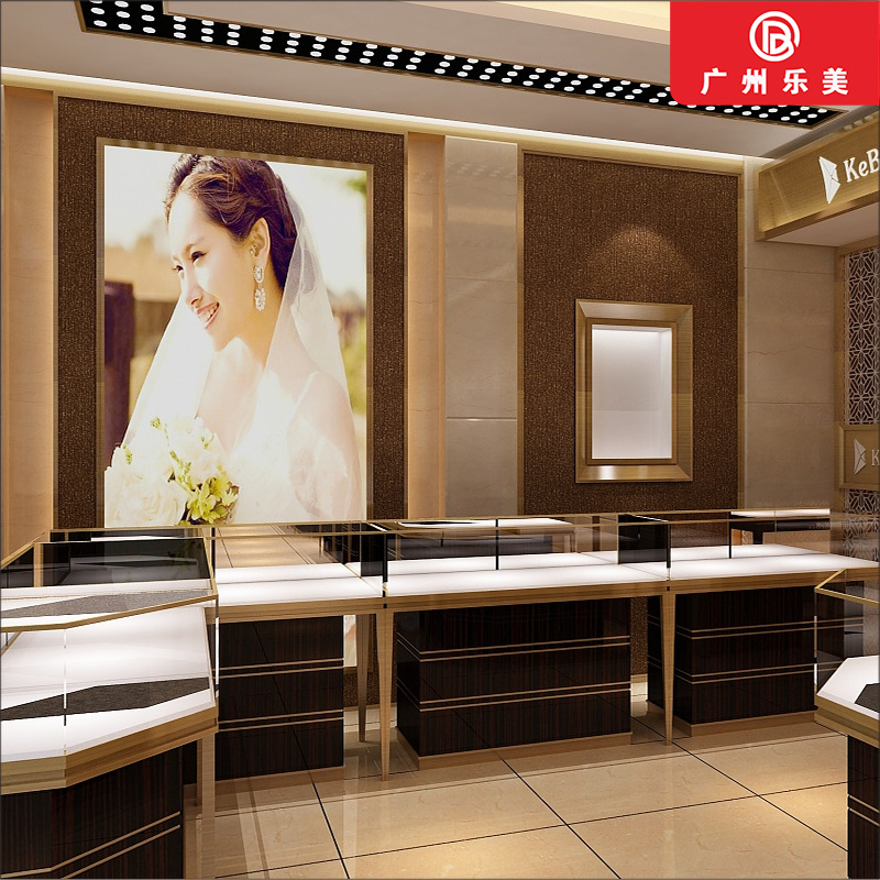 源头厂家高品质珠宝展示柜 直角转角金银珠宝展厅 不锈钢饰品柜台