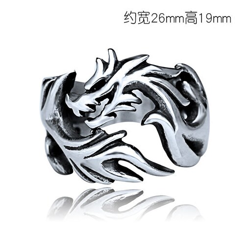Korean style personalized domineering dragon ring men's dragon pattern ring fashion retro alloy ring trendy men's punk jewelry