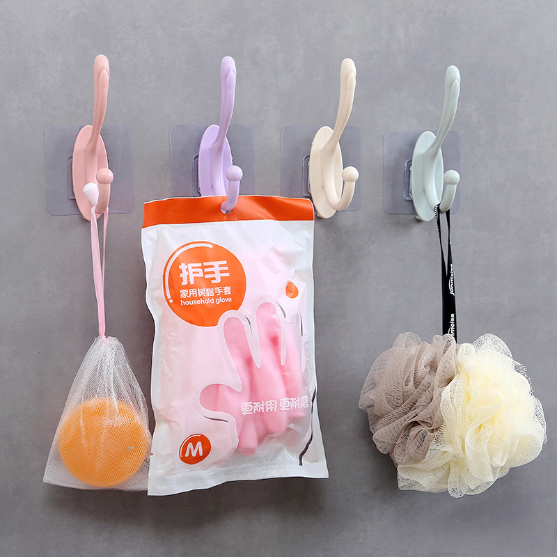 强力无痕衣帽钩粘贴墙壁挂衣架免打孔钩子厨房粘钩壁挂式门后挂钩|ru