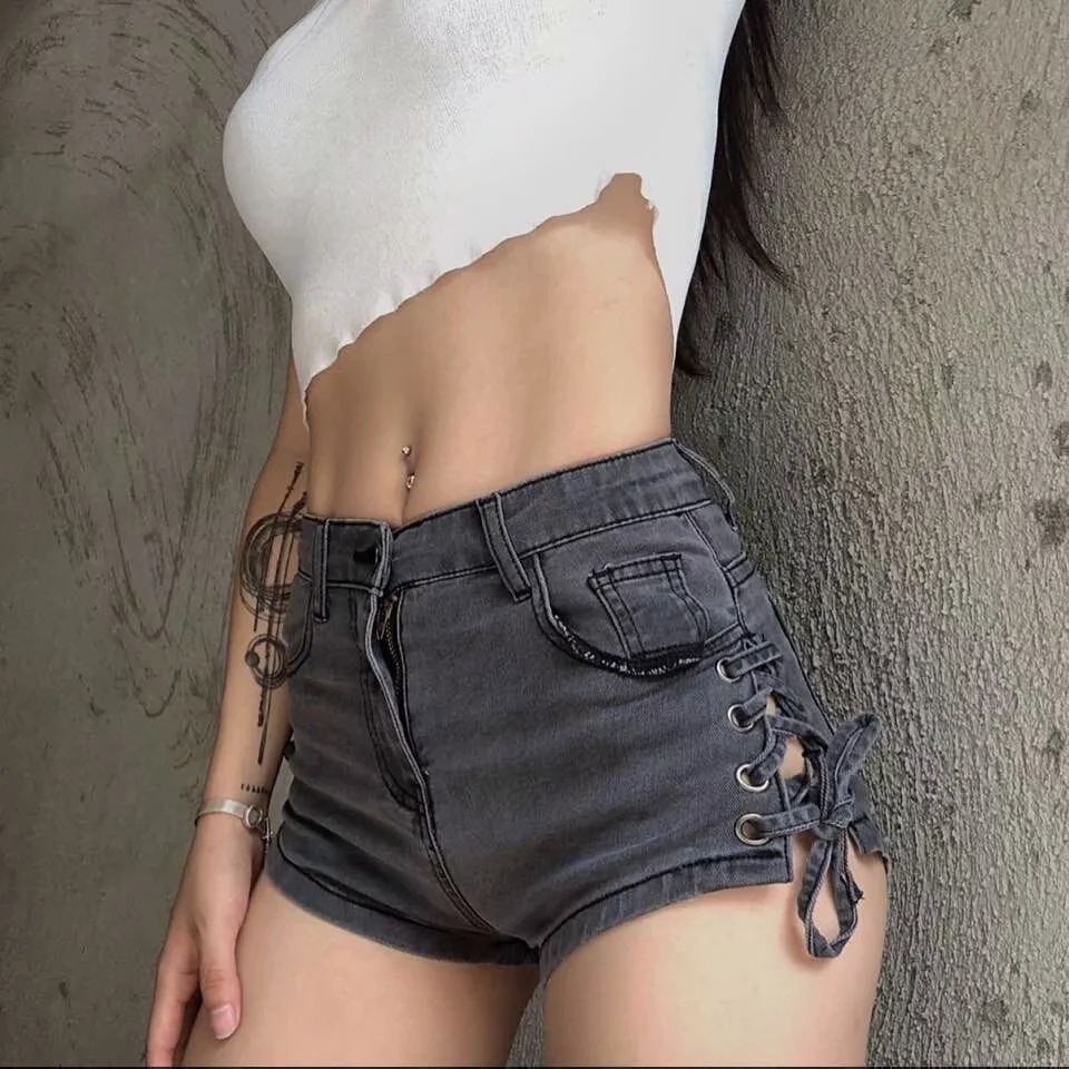 women s summer new high waist slim stretch denim shorts NSAC14457