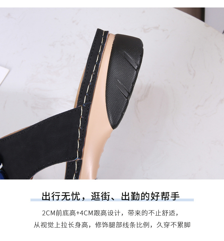 Wholesale of 2021 new style casual high-heeled sandals for women with round heads, cross-border large-sized women's sandals undefined