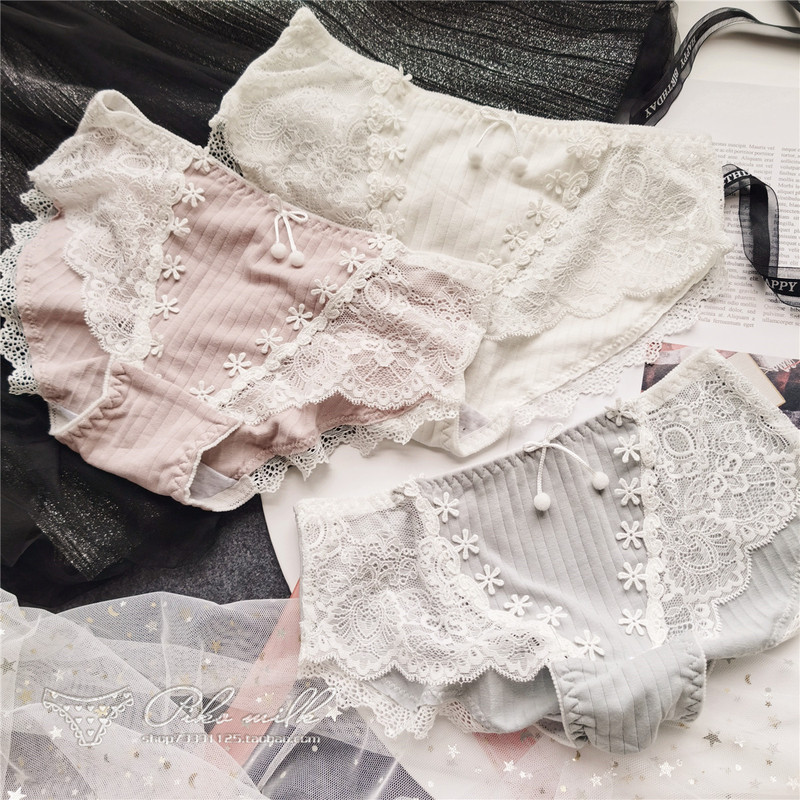 【80-120】1613 Hyuna Daisy # Beautiful Palace Style Cute Threaded Lace Low Waist Women's Underwear 【80-120】1613 Hyuna Daisy # Beautiful Palace Style Cute Threaded Lace Low Waist Women's Underwear